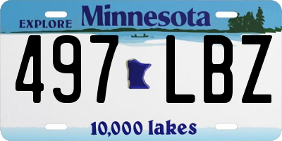 MN license plate 497LBZ