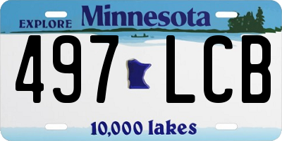 MN license plate 497LCB