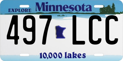 MN license plate 497LCC