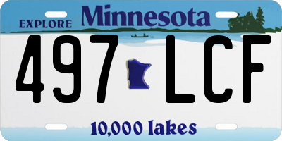 MN license plate 497LCF