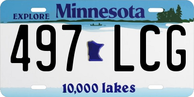 MN license plate 497LCG