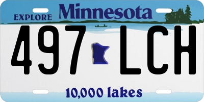 MN license plate 497LCH