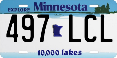 MN license plate 497LCL