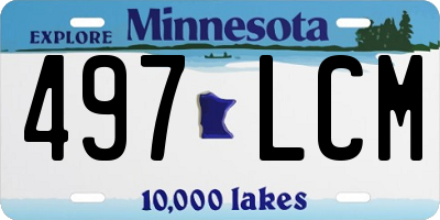MN license plate 497LCM