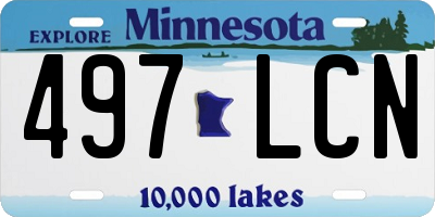 MN license plate 497LCN