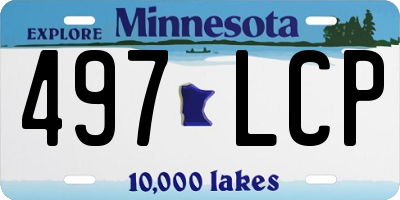 MN license plate 497LCP