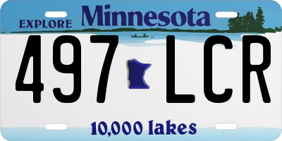 MN license plate 497LCR