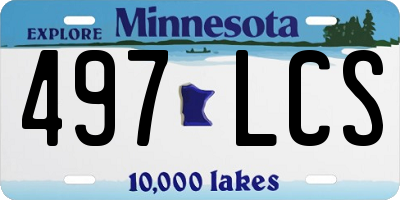 MN license plate 497LCS