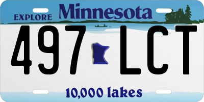 MN license plate 497LCT