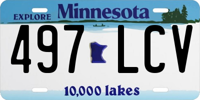 MN license plate 497LCV