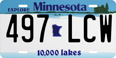 MN license plate 497LCW