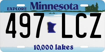MN license plate 497LCZ