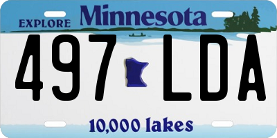 MN license plate 497LDA
