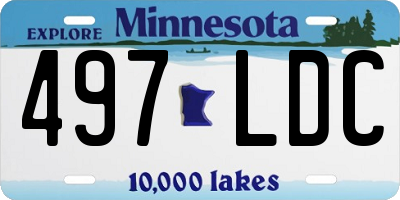 MN license plate 497LDC