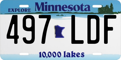 MN license plate 497LDF