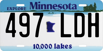 MN license plate 497LDH