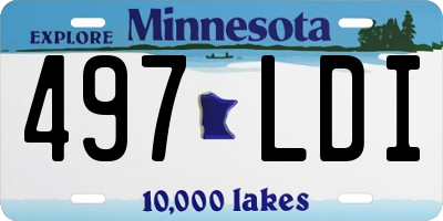 MN license plate 497LDI