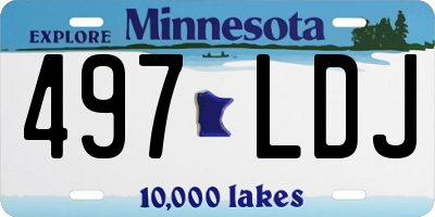 MN license plate 497LDJ