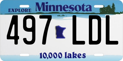 MN license plate 497LDL