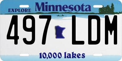 MN license plate 497LDM