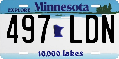 MN license plate 497LDN