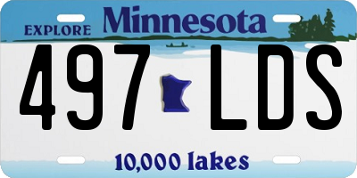 MN license plate 497LDS