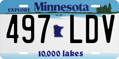 MN license plate 497LDV