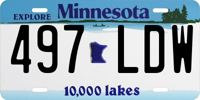 MN license plate 497LDW