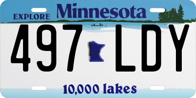 MN license plate 497LDY