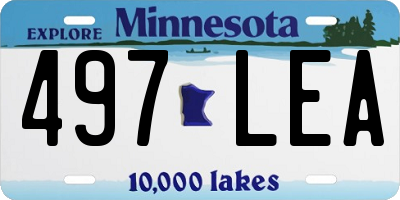 MN license plate 497LEA