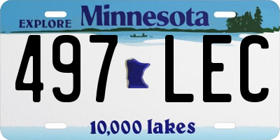 MN license plate 497LEC