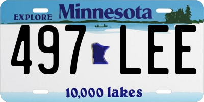 MN license plate 497LEE