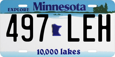 MN license plate 497LEH