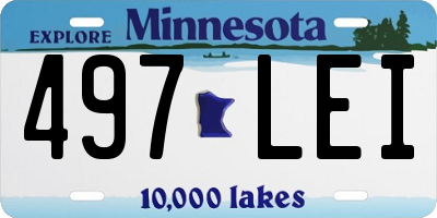 MN license plate 497LEI