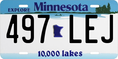 MN license plate 497LEJ