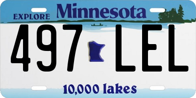 MN license plate 497LEL
