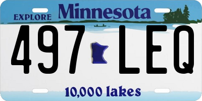 MN license plate 497LEQ