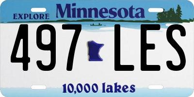 MN license plate 497LES