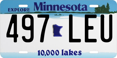 MN license plate 497LEU