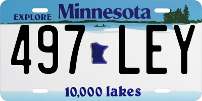MN license plate 497LEY