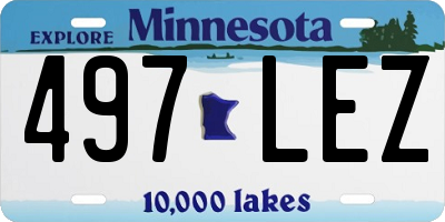 MN license plate 497LEZ