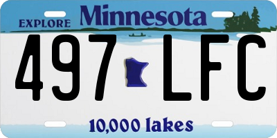 MN license plate 497LFC