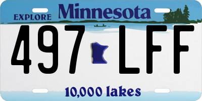 MN license plate 497LFF
