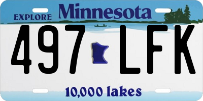 MN license plate 497LFK