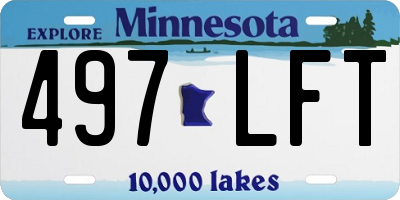 MN license plate 497LFT