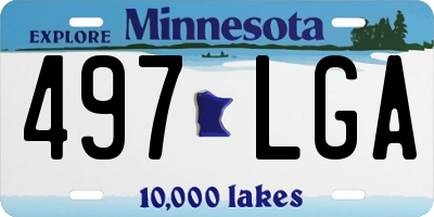 MN license plate 497LGA