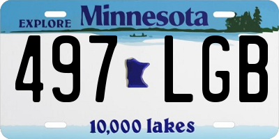 MN license plate 497LGB