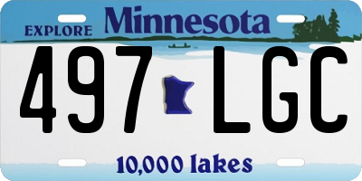 MN license plate 497LGC