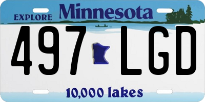 MN license plate 497LGD
