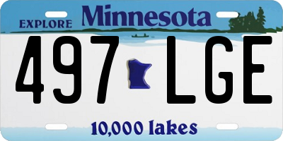 MN license plate 497LGE